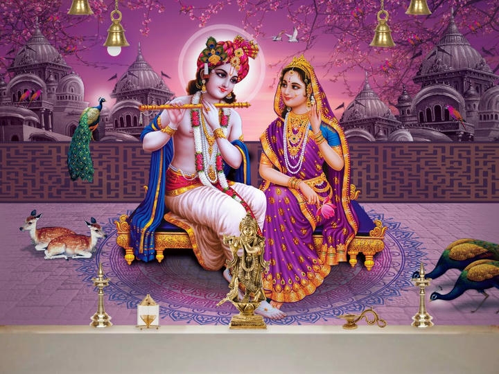 5D Radha Krishna Wallpaper for Wall