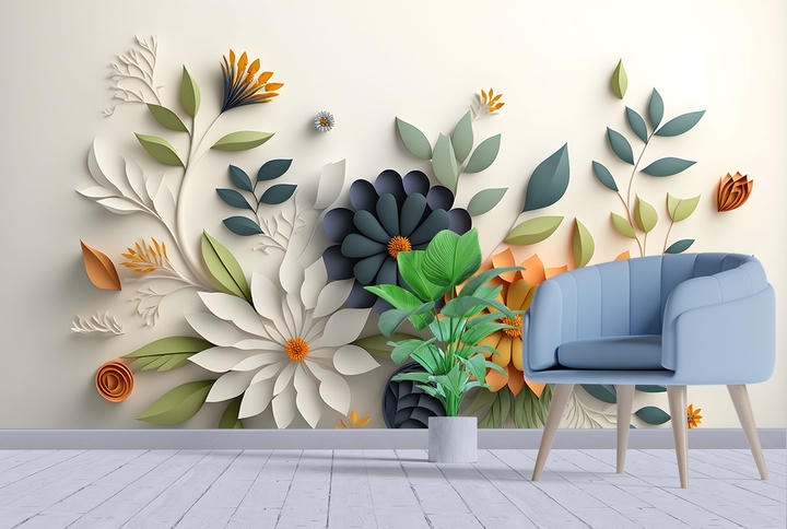 Floral 3D Wallpaper for Wall
