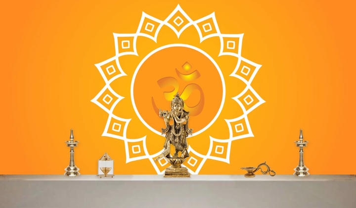 Geometric Wallpaper for Puja Room