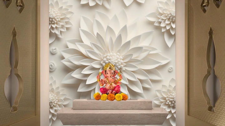 Luxury Pooja Room Wallpaper