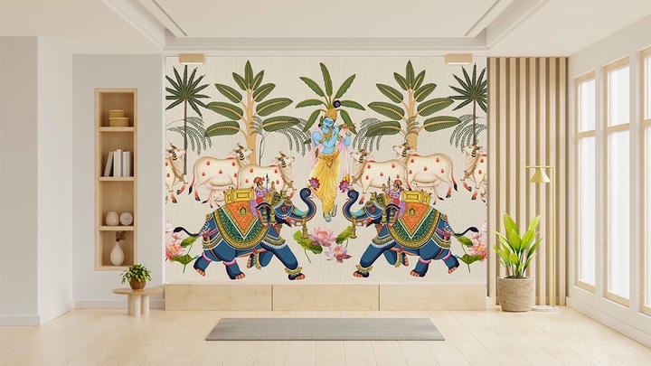 Luxury Radha Krishna Wallpaper for Wall