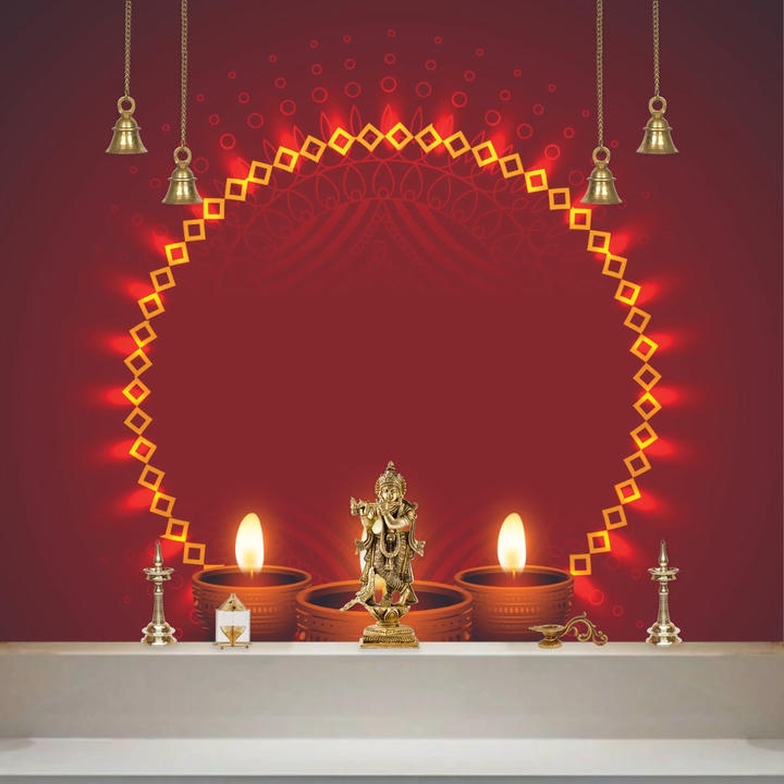 Modern Puja Room Wallpaper