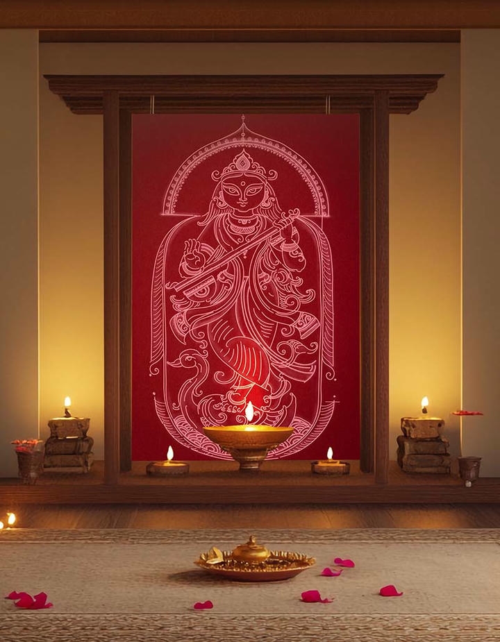 PVC Wallpaper for Pooja Room