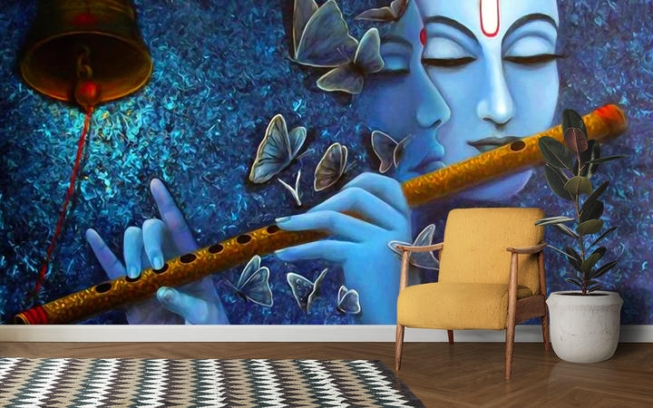 Peel and Stick Radha Krishna Wallpaper for Wall