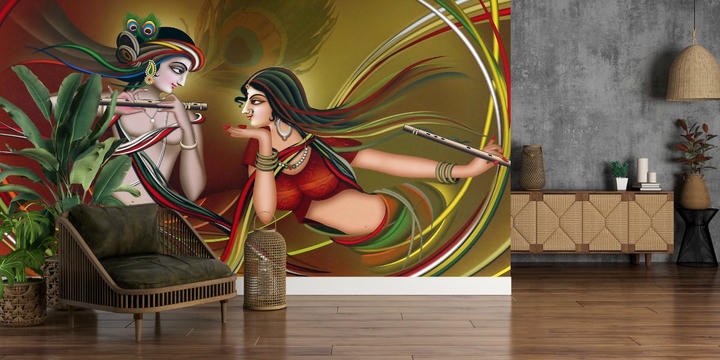 Printed-Radha-Krishna-Wallpaper-for-Wall
