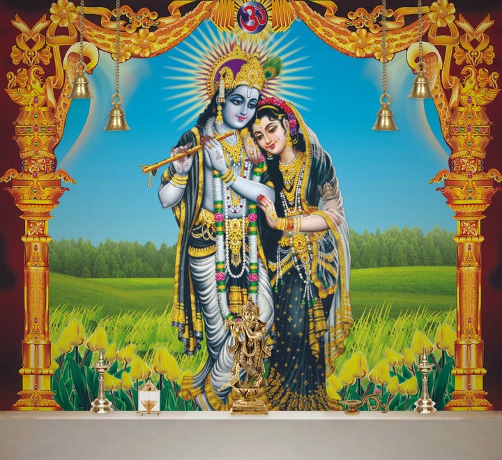 Radha Krishna Wallpaper for Pooja Room Wall