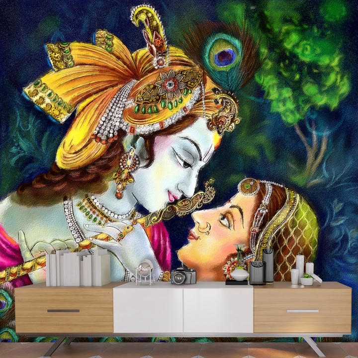 Traditional Radha Krishna Wallpaper for Wall