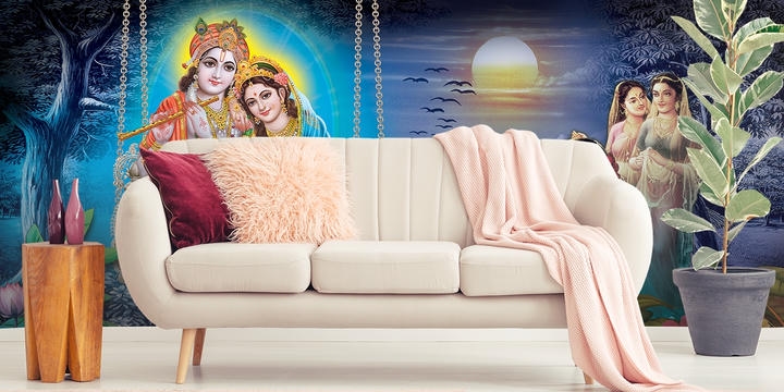 Vinyl Radha Krishna Wallpaper for Wall
